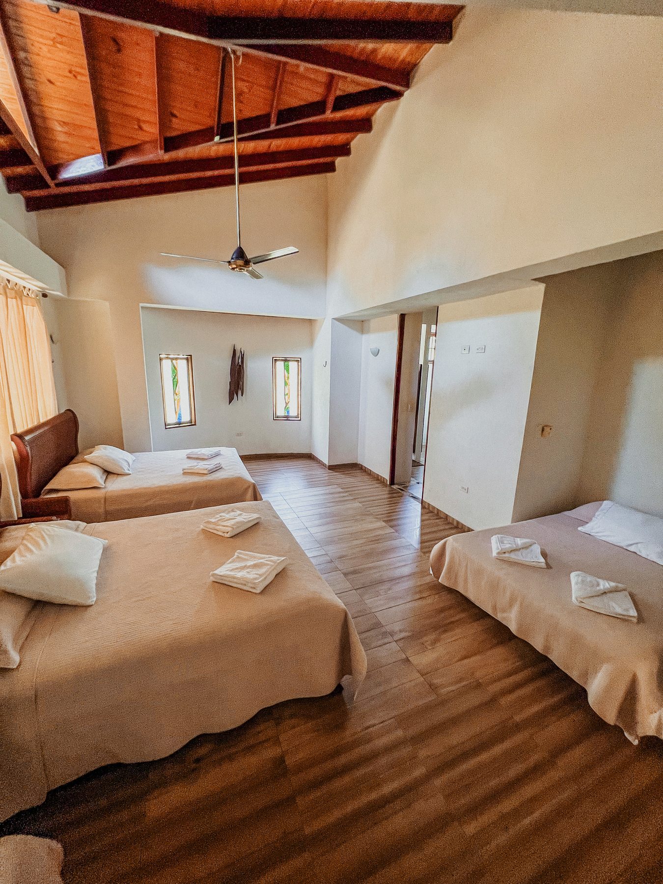 Bedroom suite with garden light